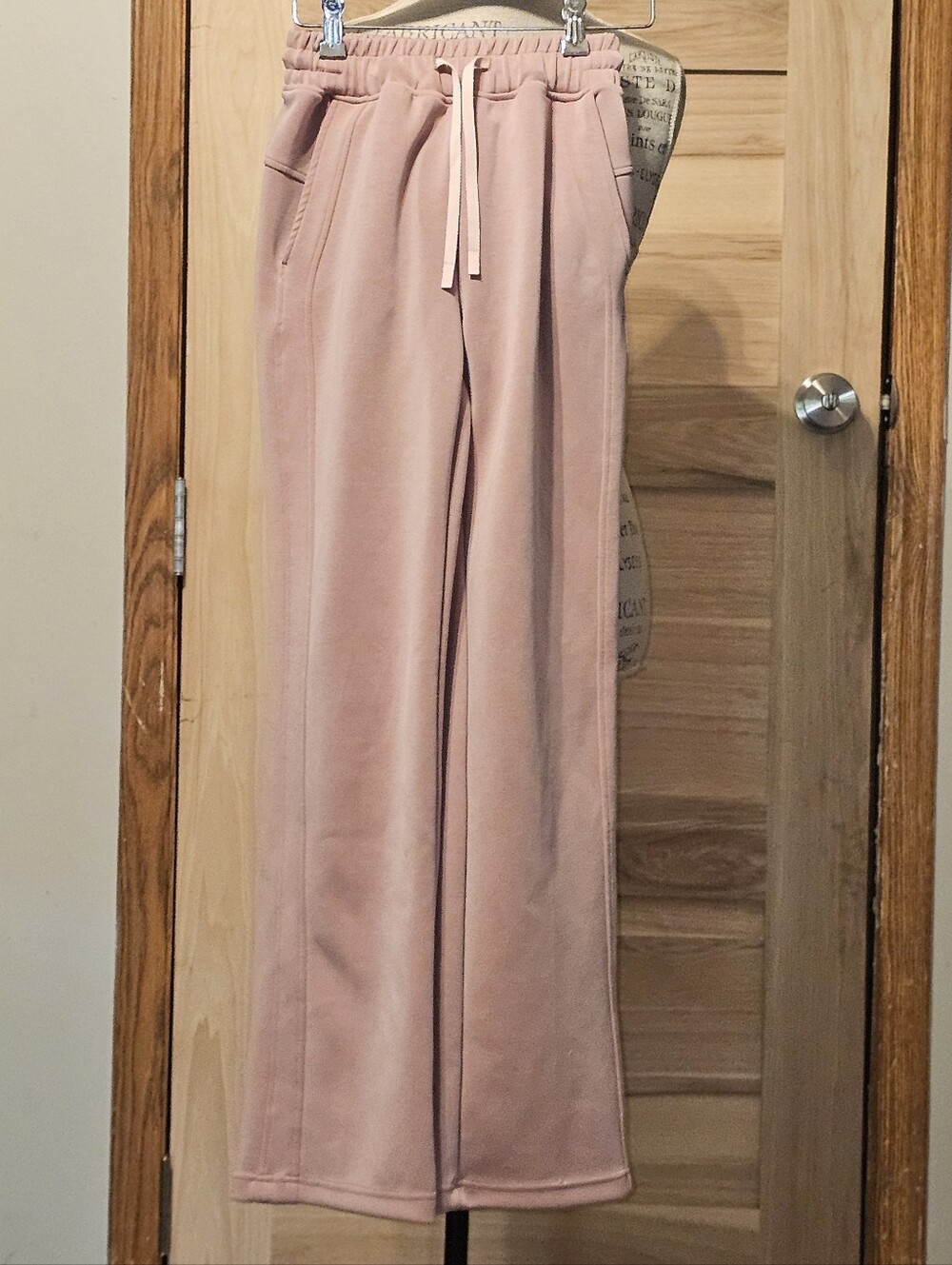 Garage Dusty Pink Wide-Leg Drawstring Joggers